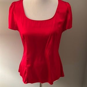 White House Black market, red stretch silk top. Size 10.